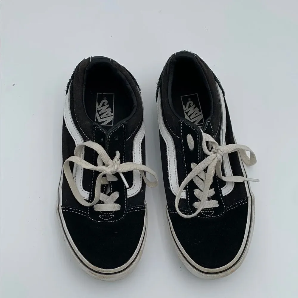 Vans Kids Black and White Sneakers boys size 5